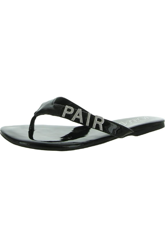 Womens Fantasia Patent Embellished Flat Sandals