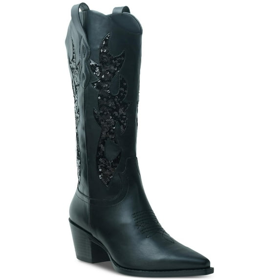 Wild Pair Womens Lucah Faux Leather Tall Cowboy, Western Boots