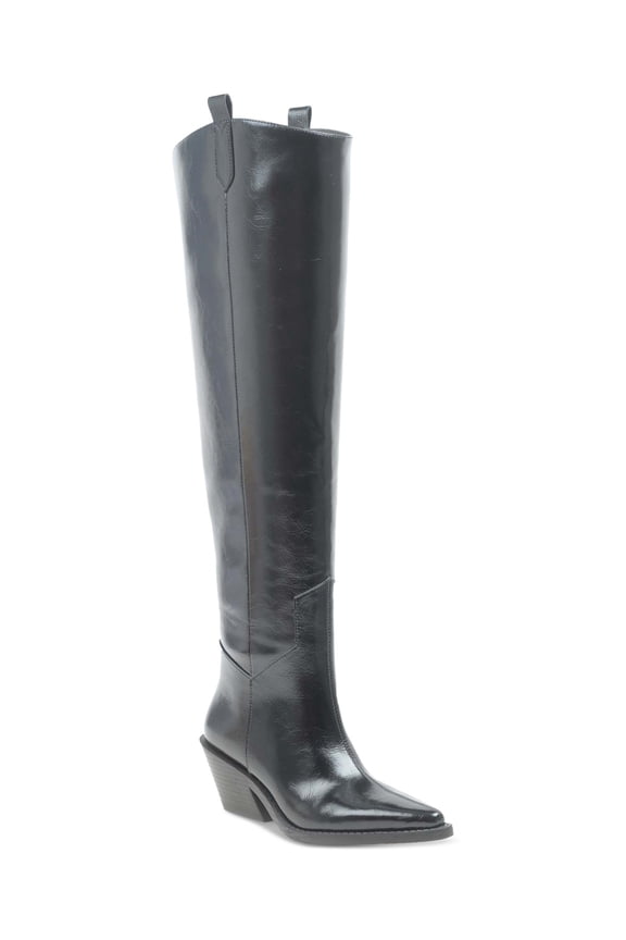 Womens Luela Style Over-The-Knee zip up closure Black Smooth 6M