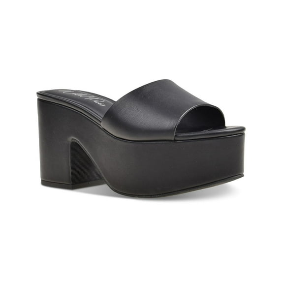 Wild Pair Womens Melborne Faux Leather Open Toe Platform Sandals