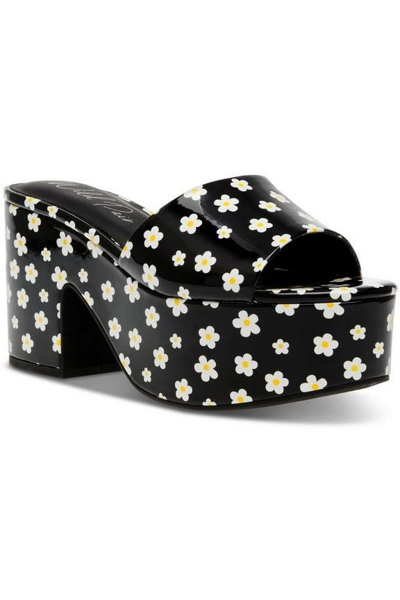 Womens Melborne Patent Floral Print Platform Sandals