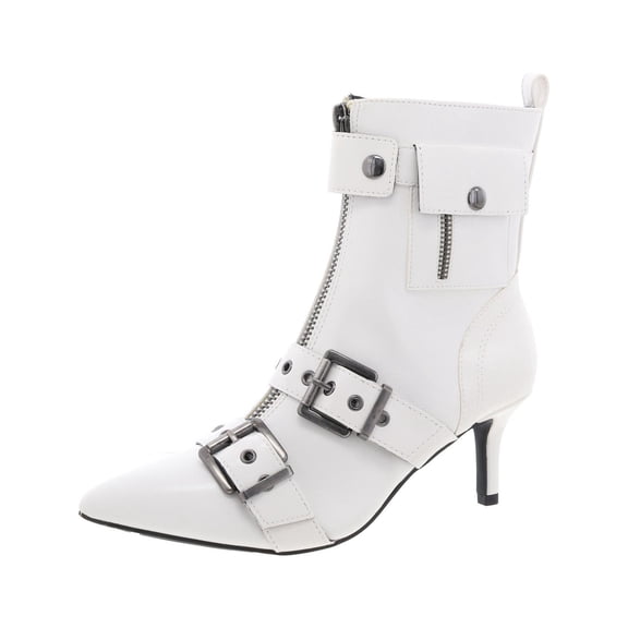 Wild Pair Womens Moonbeam Faux Leather Strappy Booties