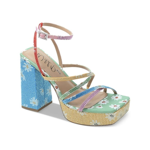 Wild Pair Womens Muzef Floral Strappy Platform Sandals
