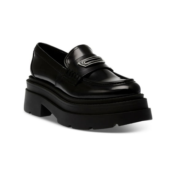 Wild Pair Womens Nelley Faux Leather Slip-On Loafers