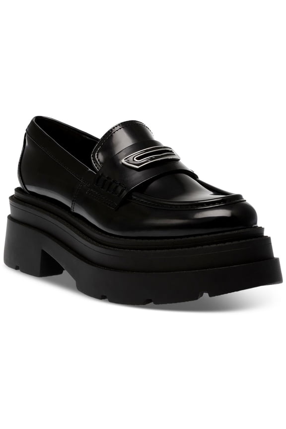 Womens Nelley Lugged Sole Faux Leather Loafers