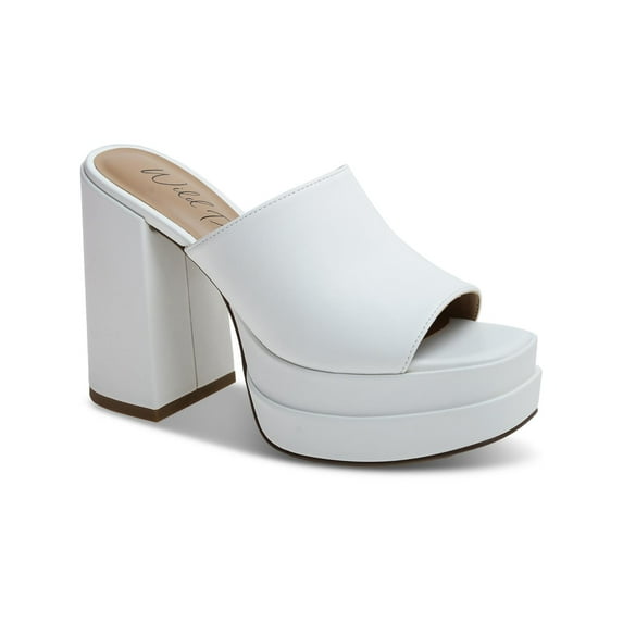Wild Pair Womens Ofeliap Faux Leather Slip On Heels