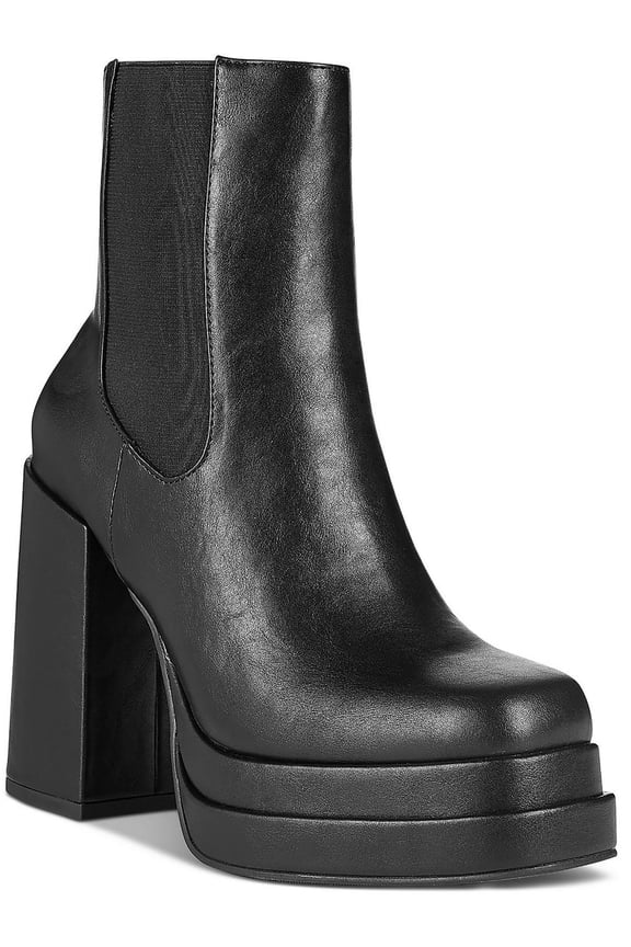 Womens Ohara Faux Leather Chunky Ankle Boots