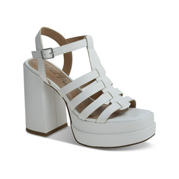 Wild Pair Womens Orlah Faux Leather Platform Block Heels