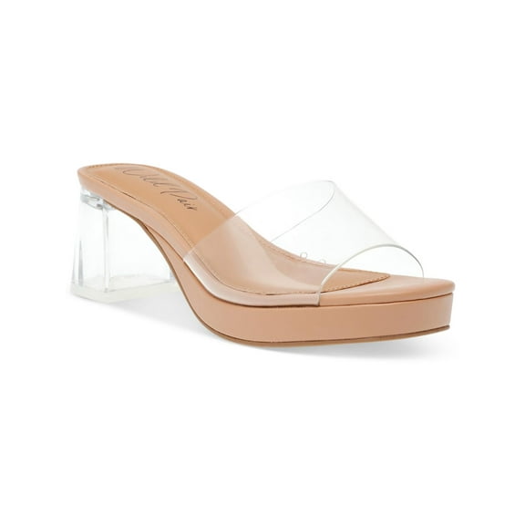 Wild Pair  Womens Orleen Transparent Slip-On Slide Sandals