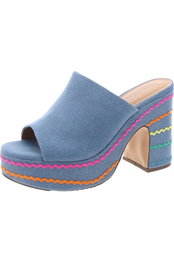 Womens Platform Open Toe Block Heel