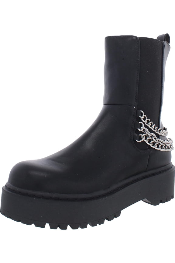 Womens Rocksann Chain Zipper Ankle Boots