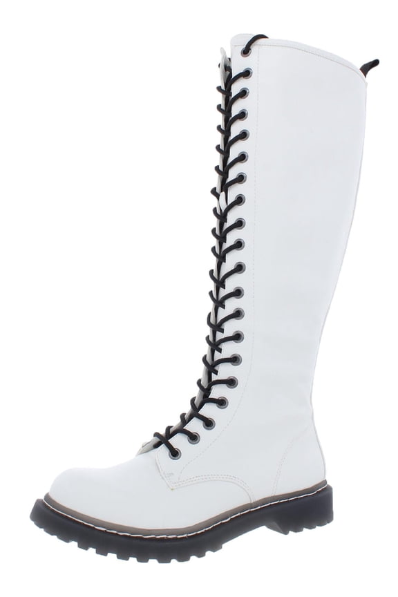Womens Ryleep Leather Lugged Sole Combat & Lace-up Boots