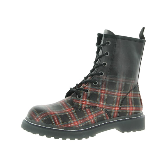 Wild Pair Womens Ryyder Leather Combat & Lace-up Boots Black 6.5 Medium (B,M)