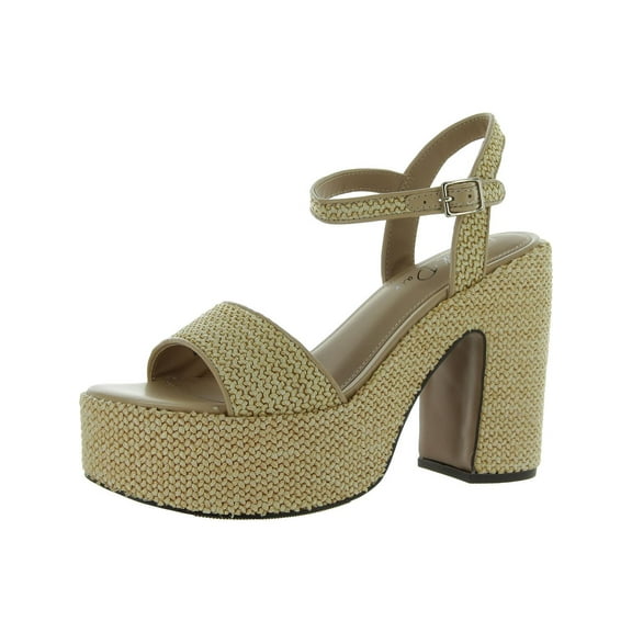 Wild Pair Womens Vidaa Open Toe Raffia Ankle Strap