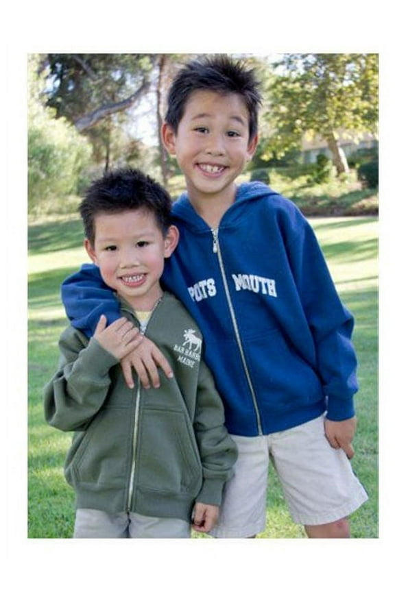 652AQL Youth Zip Hoodie, Aqua - Large