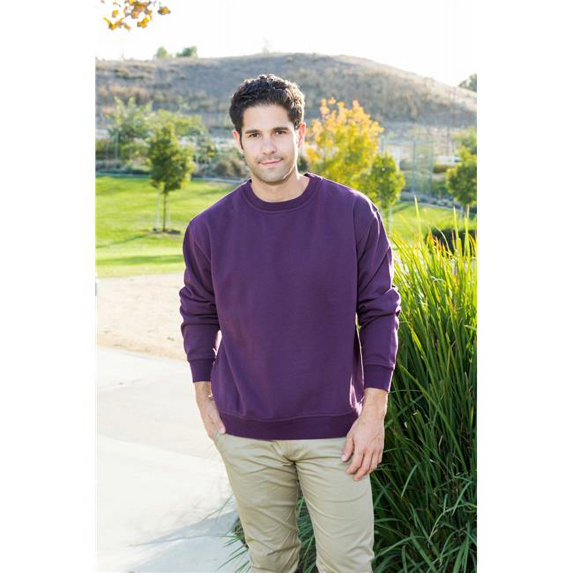 Wild Palms 850WBYM Basic Crew Neck Sweatshirt, Wineberry - Medium