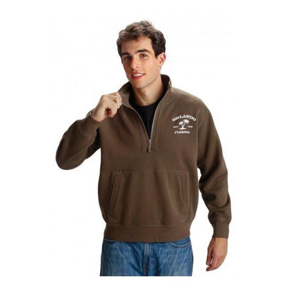 Wild Palms 905BRXL Mens Advanced Fleece Q-Zip Mock, Brown - Extra Large