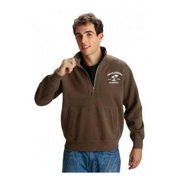Wild Palms 905DEL Mens Advanced Fleece Q-Zip Mock, Denim - Large