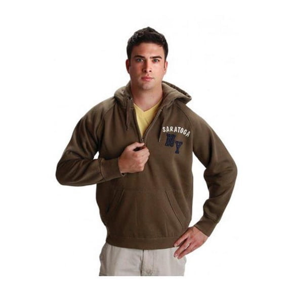 Wild Palms 909DHXXL Mens Advanced Fleece 0.25 Zip Hood, Dark Heather - 2XL