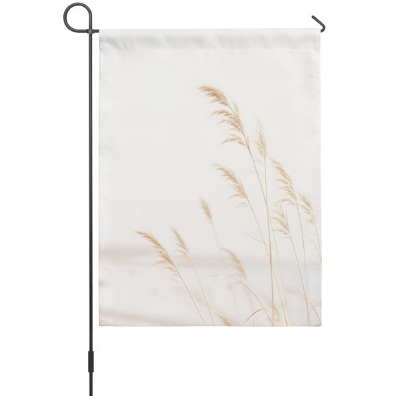 Wild Pampas Grass Garden Flag 12 x 18 Inches, Rustic Cottagecore Golden Beige Fields Weather Proof Outdoor Patio Flags Double Sided Small Garden Decoration for Yard Outside Home