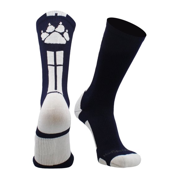 Wild Paws Crew Socks (Navy/White, Small)