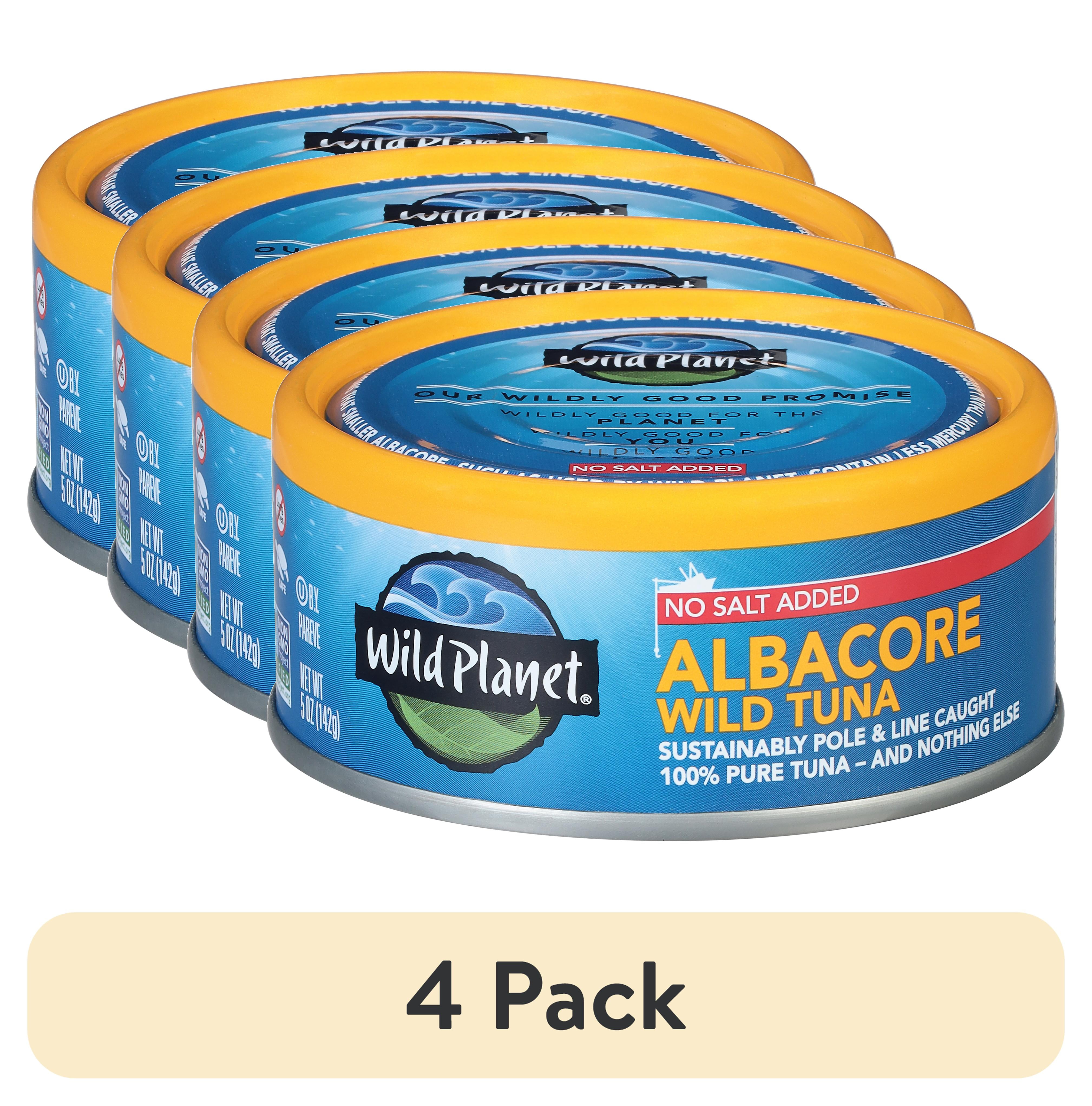 (4 pack) Wild Planet Albacore No Salt Added Wild Tuna 5 oz