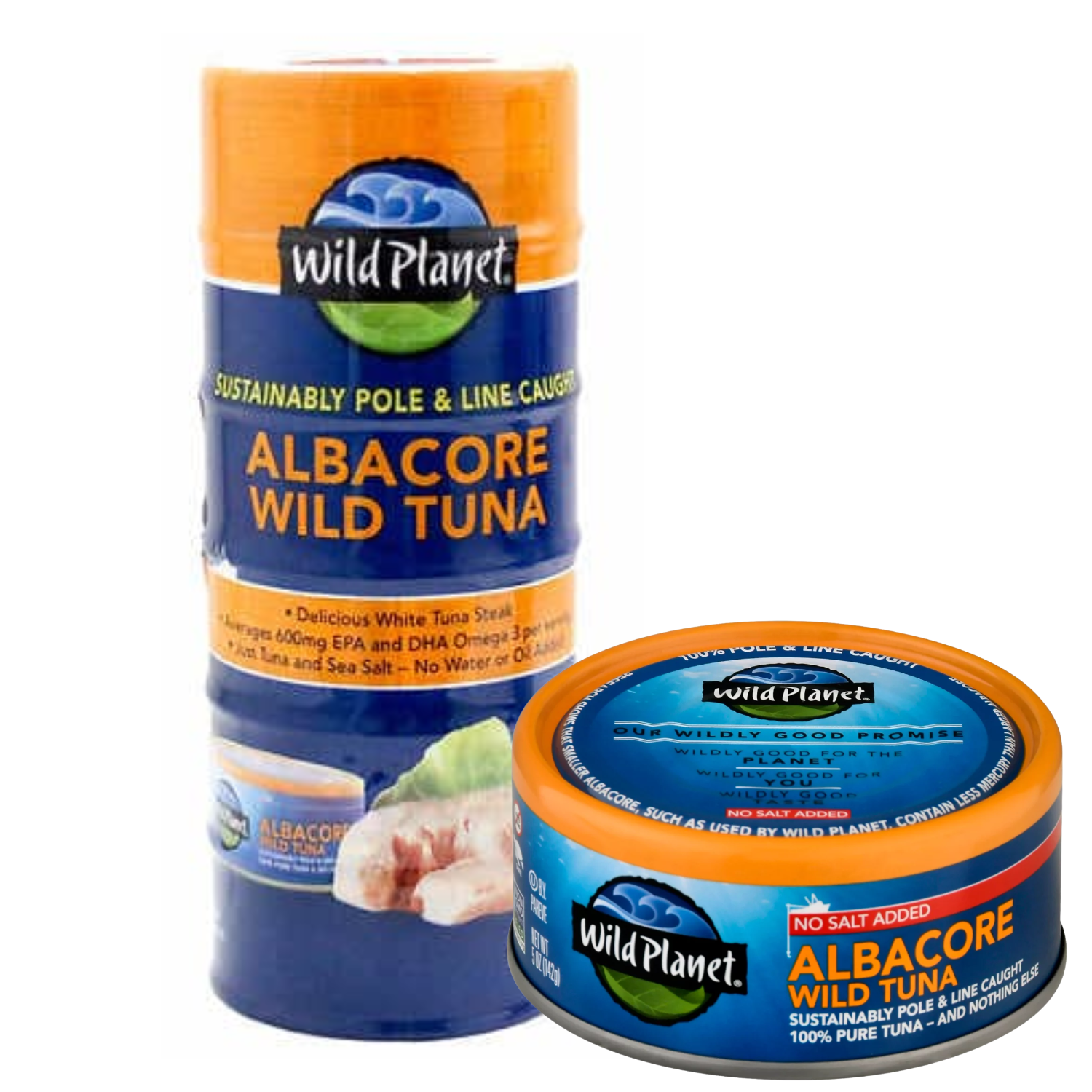 Wild Planet Albacore Wild Tuna 5oz Cans, Sea Salt White Tuna Steak Gluten Free DHA Omega 3 Keto & Paleo Friendly Ready to Eat Fish Gourmet Great for Salad Pasta or Entrée with Savory Flavor Pack of 6