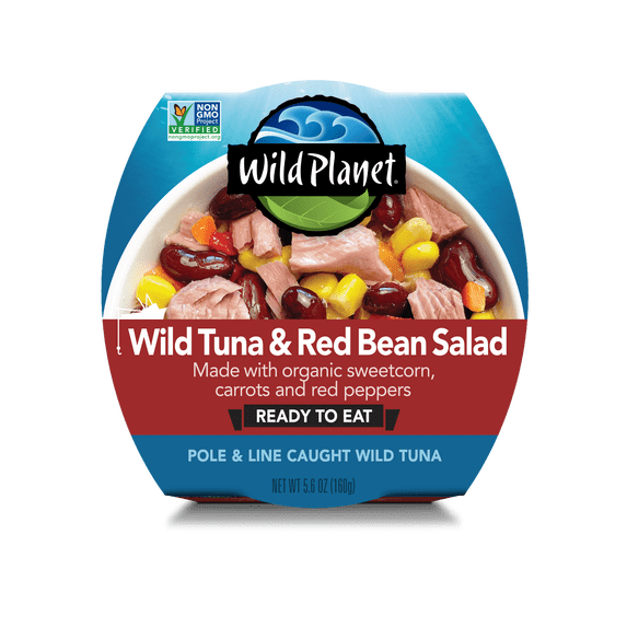 Wild Planet Wild Caught Tuna & Red Bean Salad with Veggies, Ready to Eat, 5.6 oz Can