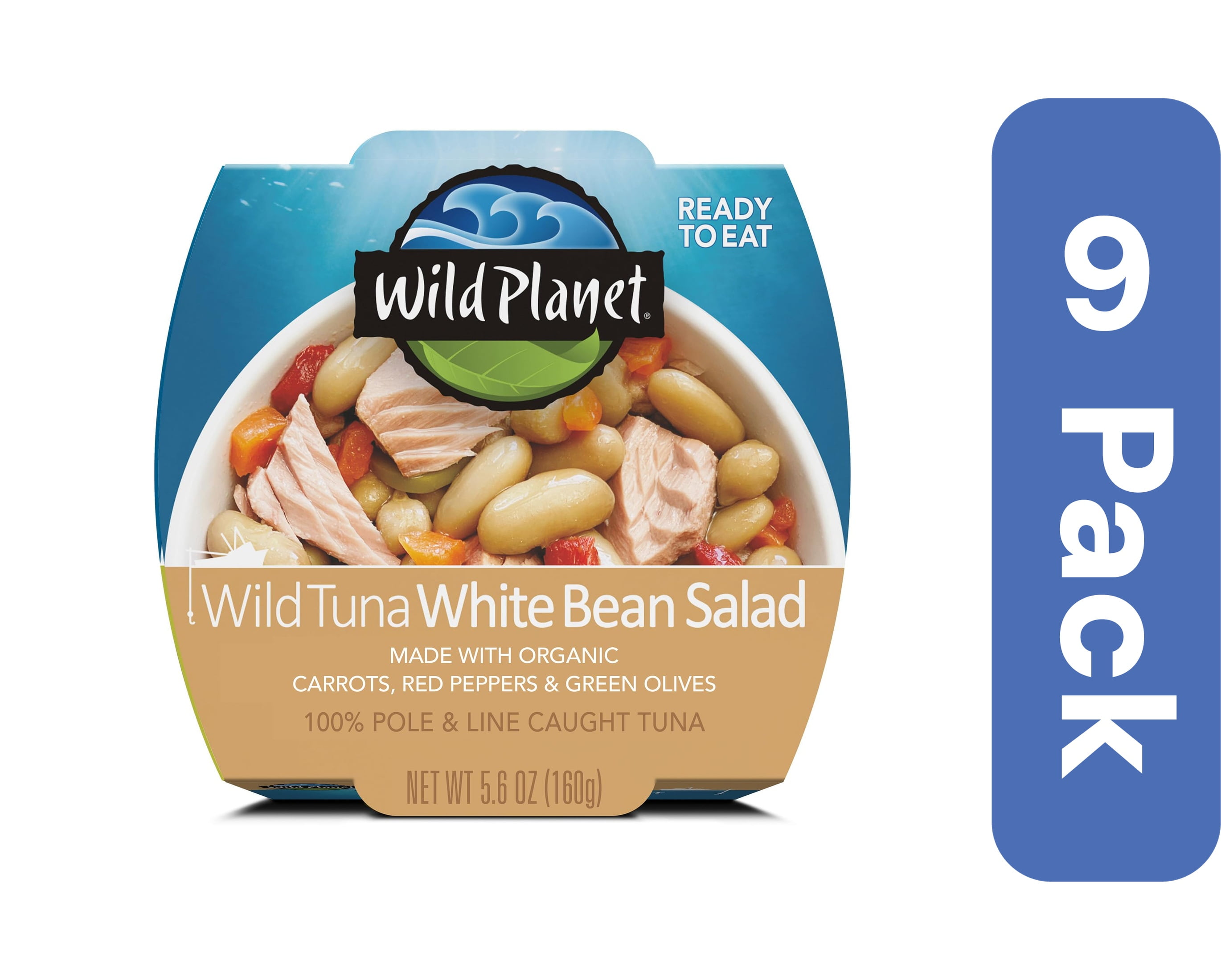 Wild Planet Salad Tuna with White Bean 5.6 oz (Pack Of 9)