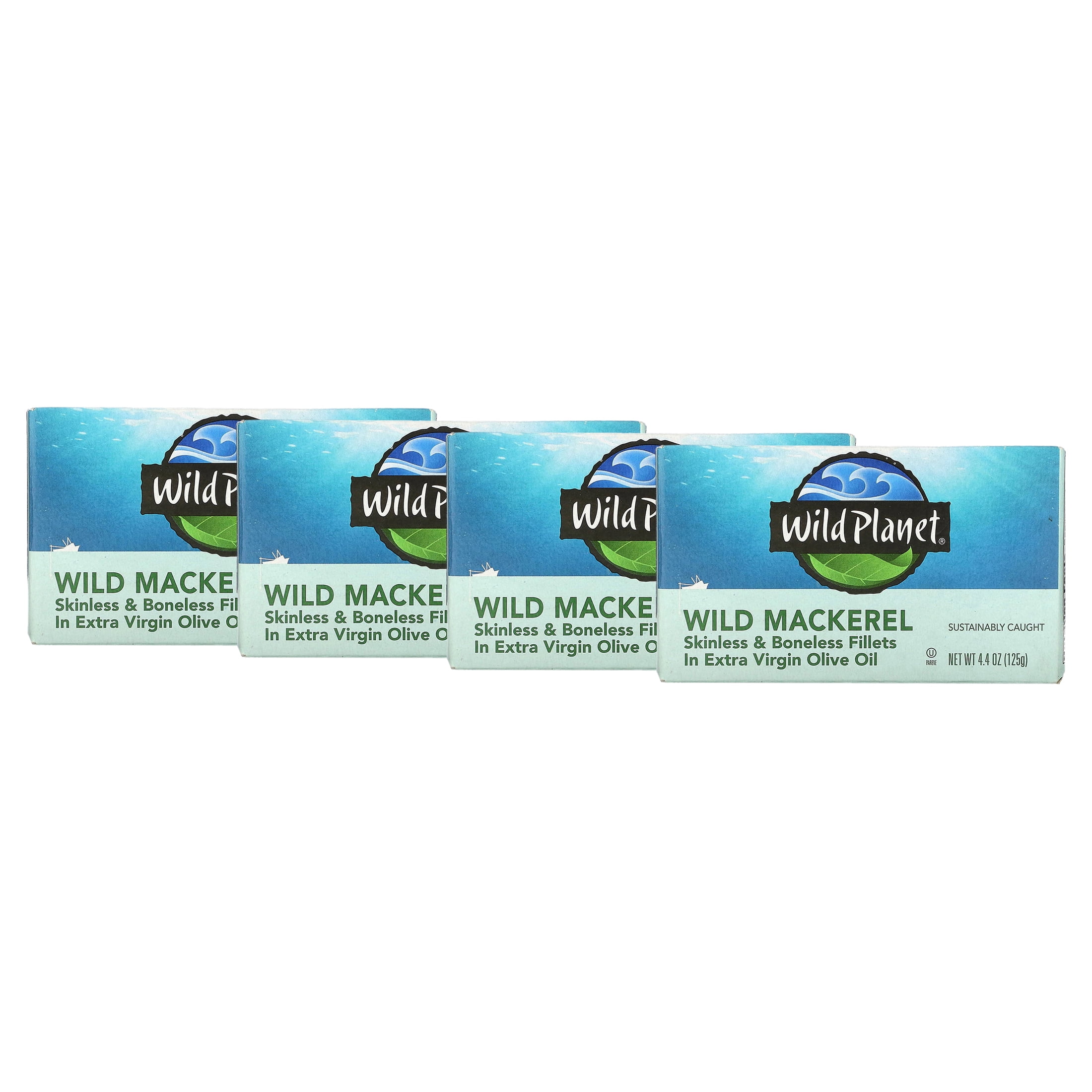 (4 pack) Wild Skinless Boneless Wild Mackerel Fillets in Organic