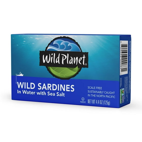 Wild Planet Wild Sardines Skinless Boneless in Water, 4.25 oz Can