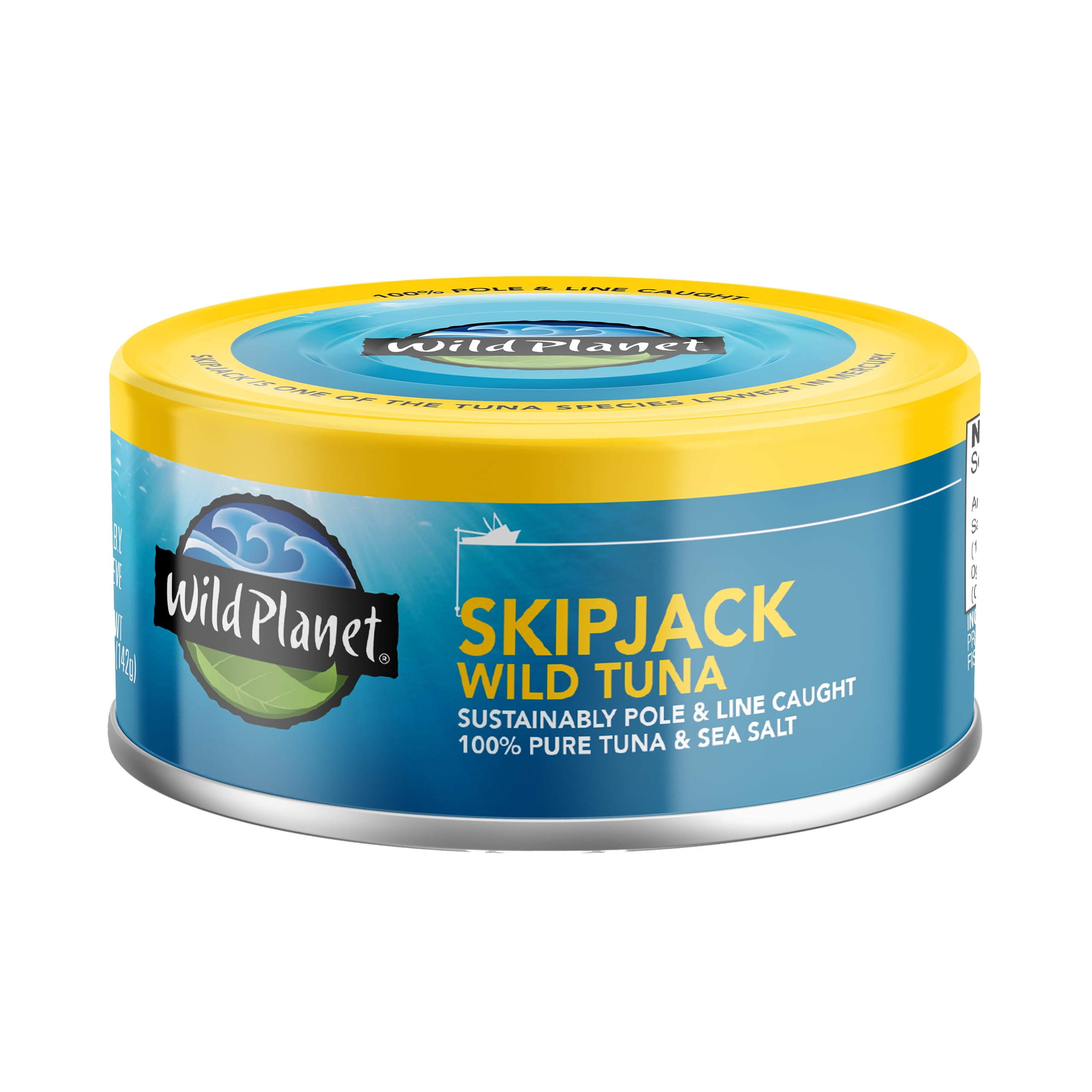 Wild Planet Skipjack Wild Tuna, Sea KKS1&nbsp;Salt, Canned Tuna, Pole & Line Sustainably Wild-Caught, Non-GMO, Kosher, 5 Ounce Can (Pack of 12)