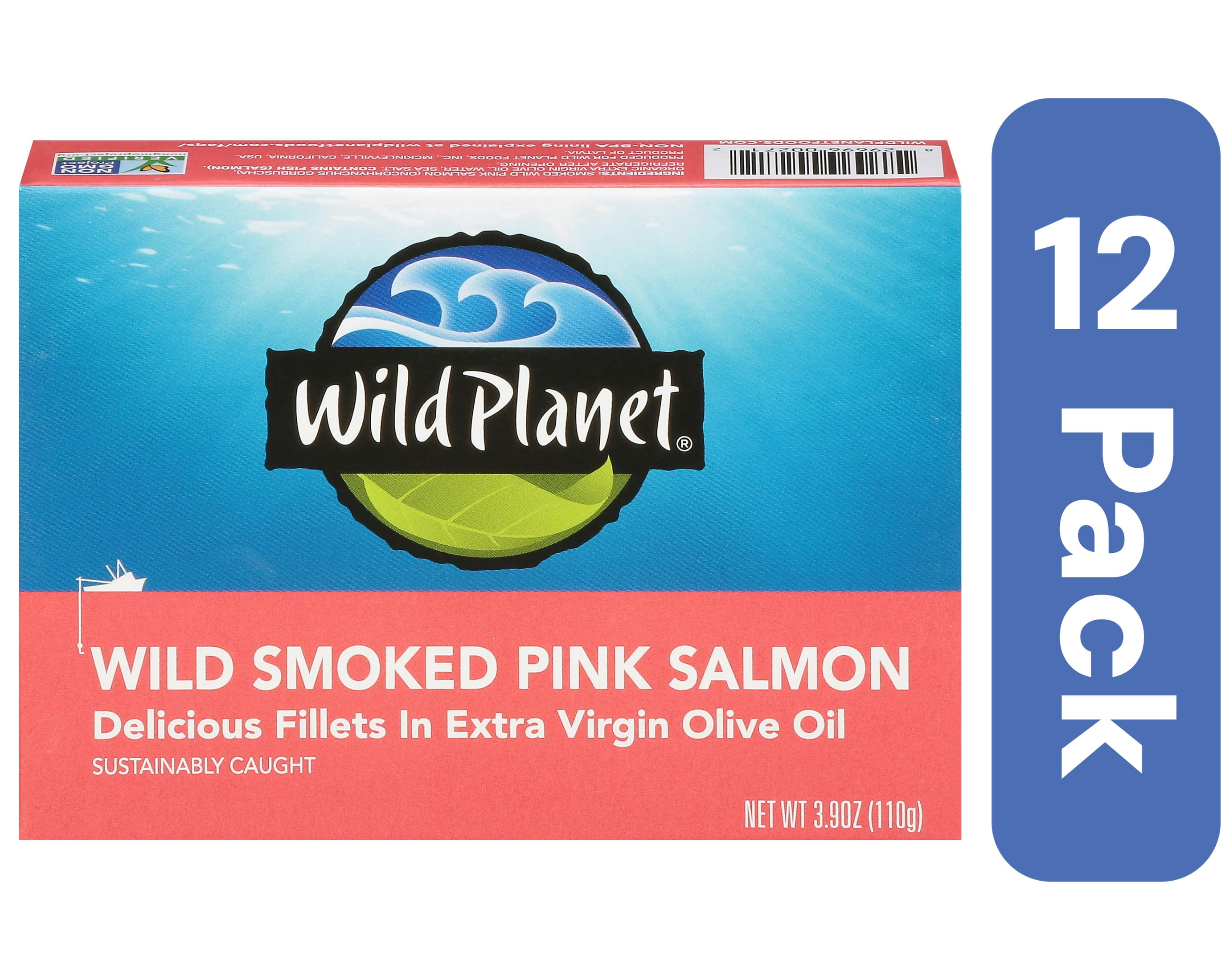 Wild Planet Smoked Pink Salmon 3.9 oz (Pack Of 12)