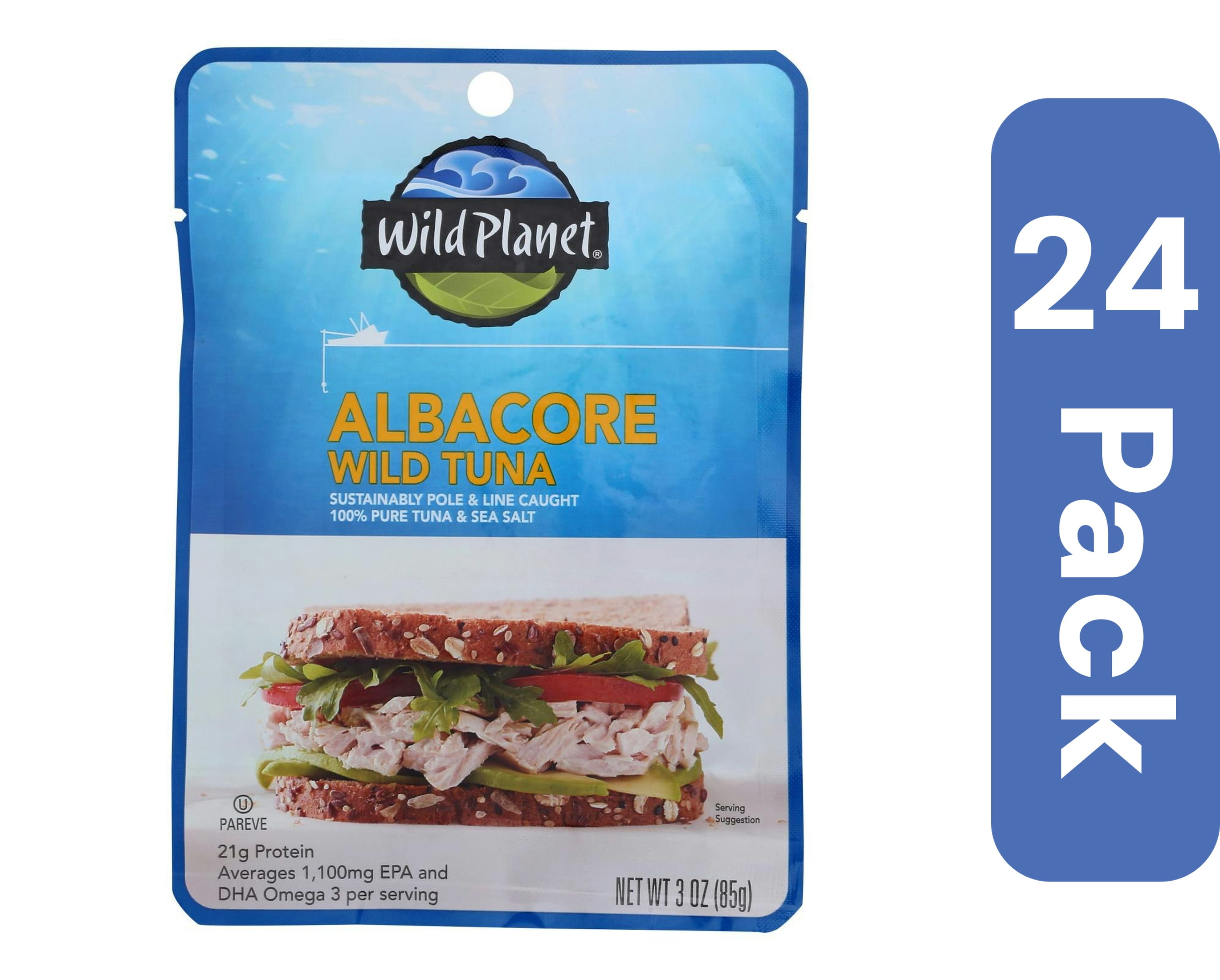Wild Planet Wild Albacore Tuna Pouch 3 oz (Pack of 24)