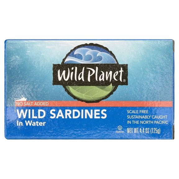Wild Planet Wild Sardines in Water, No Salt Added, 4.4 oz Can