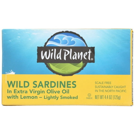 Wild Planet Wild Sardines in Extra Virgin Olive Oil with Lemon, 4.4 Ounce -- 12 per case