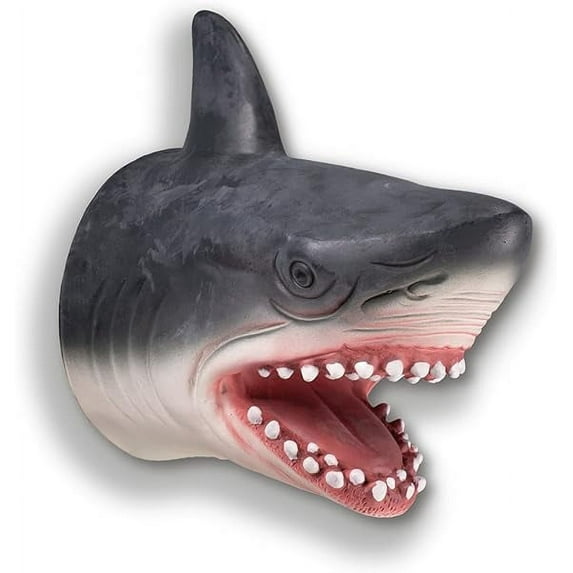 Wild Play Shark Hand Puppet from Deluxebase – Realistic Ocean Toy for Kids, Eco-Friendly Latex