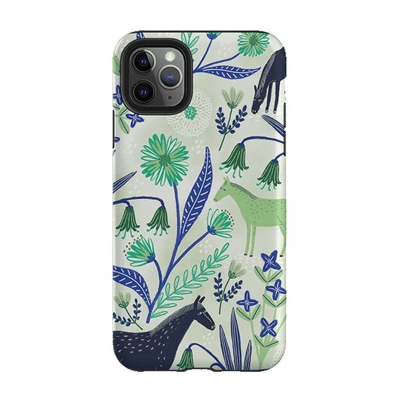 Wild Ponies Green by Lee Foster Phone Case for iPhone 16 15 14 13 12 11 Pro Max