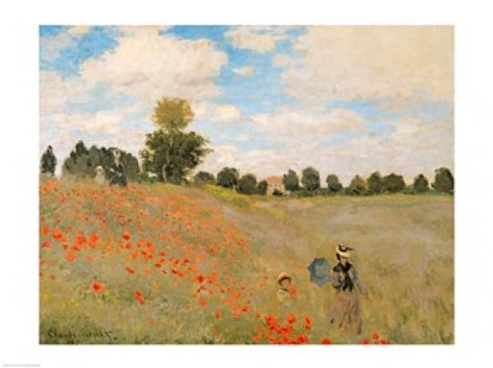 Wild Poppies near Argenteuil (Les Coquelicots environs dArgenteuil) 1873 Canvas Art - Claude Monet (24 x 18)