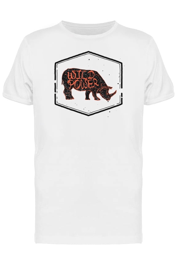 Wild Power Rhino Logo T-Shirt Men -Image by Shutterstock, Male Medium