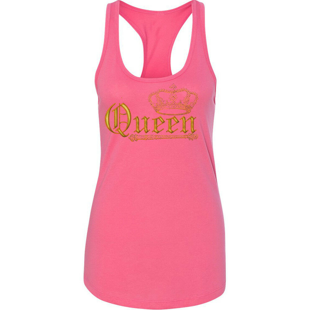 Wild Queen GOLD Crown Women Tank Top Birthday Gift Lady Tank Top Color Hot Pink Medium - image 1 of 2