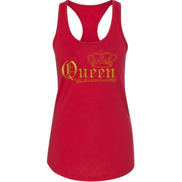 Wild Queen GOLD Crown Women Tank Top Birthday Gift Lady Tank Top Color Red Small