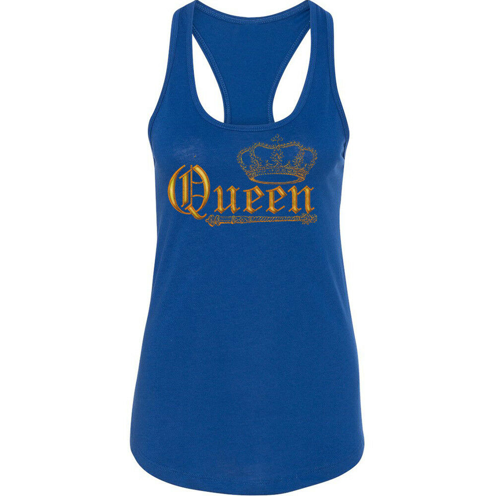 Wild Queen GOLD Crown Women Tank Top Birthday Gift Lady Tank Top Color Royal Blue Small - image 1 of 2