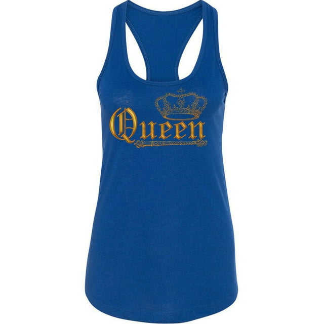 Wild Queen GOLD Crown Women Tank Top Birthday Gift Lady Tank Top Color Royal Blue Small