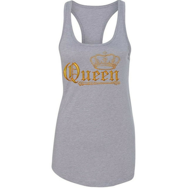 Wild Queen GOLD Crown Women Tank Top Birthday Gift Lady Tank Top Color Sport Gray Small