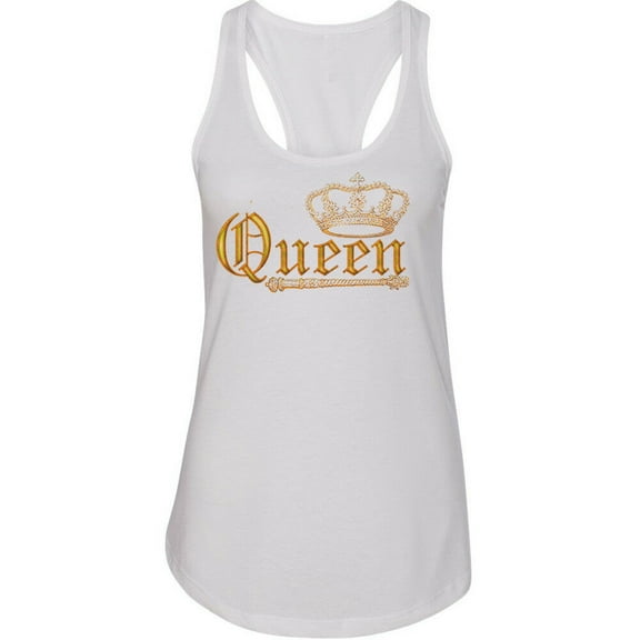 Wild Queen GOLD Crown Women Tank Top Birthday Gift Lady Tank Top Color White Small