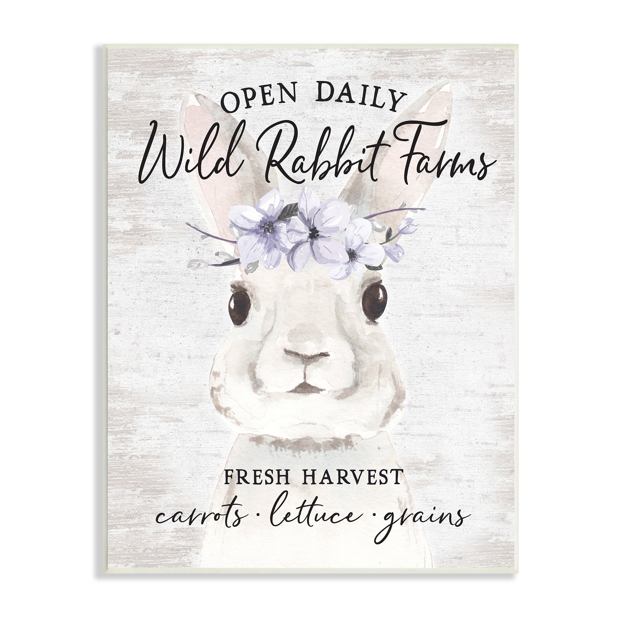 Wild Rabbit Farms Weathered Floral Crown Sign Animals & Insects Graphic Art Unframed Art Print Wall Art