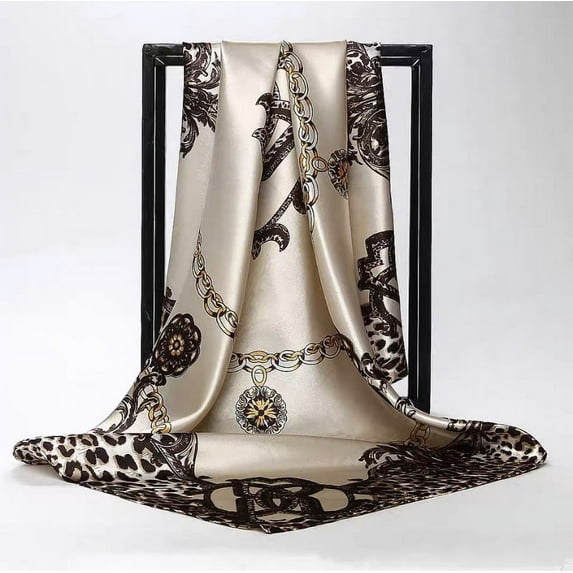 Wild Rags Cowboy Scarves Men Women Silk Scarf Bandana Hair Wrap Face Silk Cover Neck Scarves 35"x 35" Beige