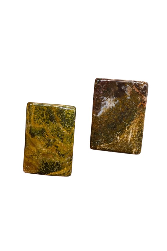 Wild Red Devil Jasper Rectangle Pendant Bead Pair | 38x25x6mm | 2 Beads |