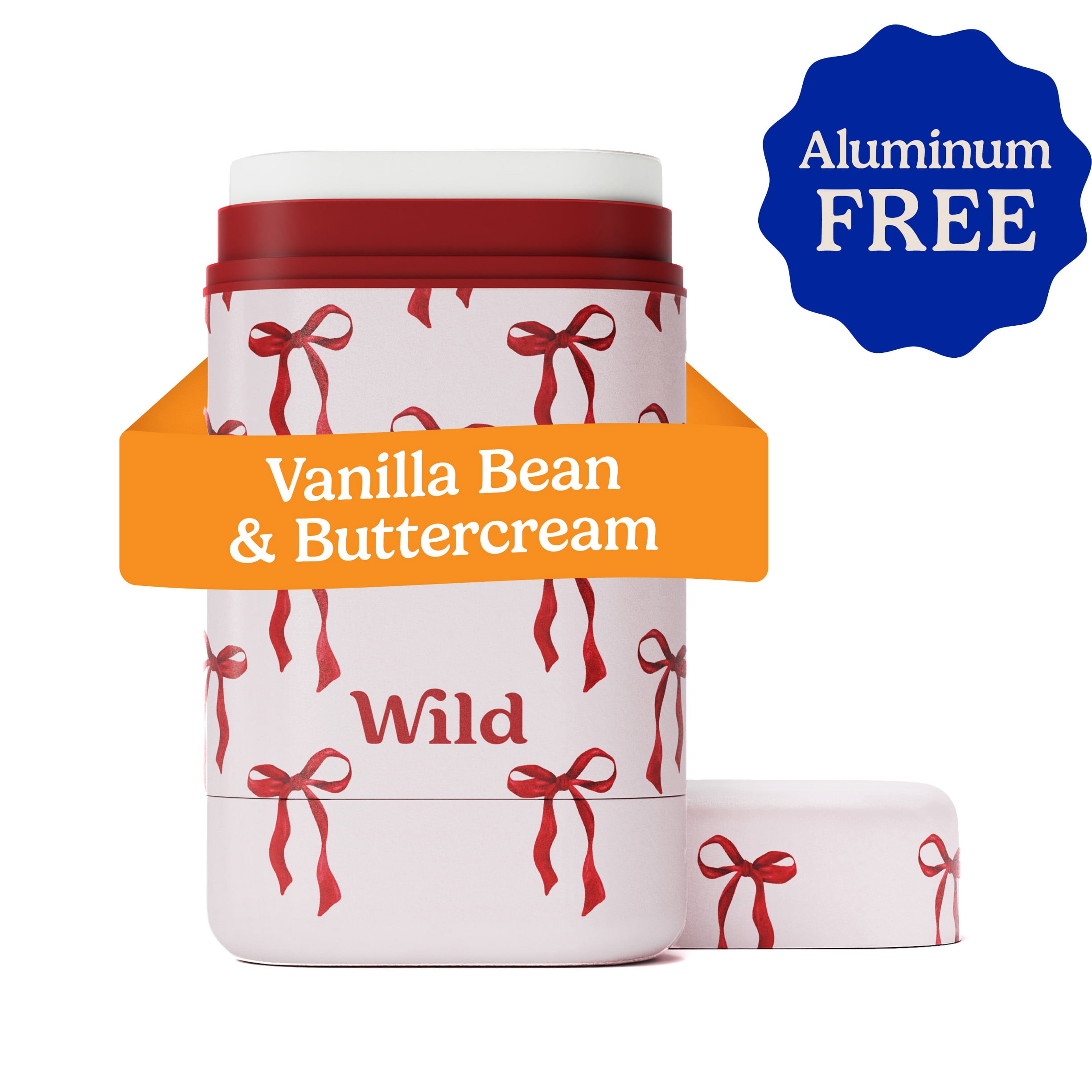 Wild Refillable Deodorant Starter Pack - Aluminum Free. Bow Case + Vanilla Bean & Buttercream Refill, for Women and Men, 1.4oz